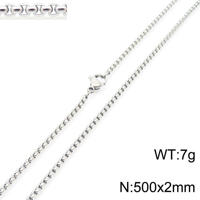 Wholesale Electroplated 18K Gold Square Pearl Stainless Steel Multi-Specification Necklaces